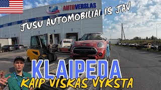 GRIZTU I LIETUVA  KAIP USA AUTOMOBILIAI ATRODO KLAIPEDOJE [upl. by Airdnalahs]