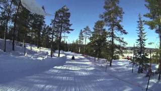 Winter Toboggan in Ounasvaara in Rovaniemi in Lapland Finland  tobogganing [upl. by Lozano]