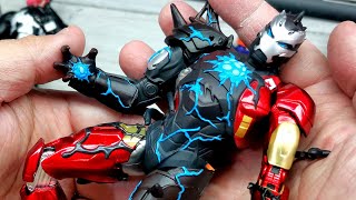 Venomized Iron Man ZD Toys 110 scale action figure Unboxing and review [upl. by Aracat]