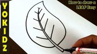 How to draw a LEAF Easy [upl. by Morville]