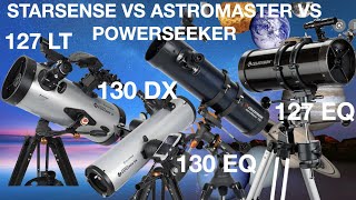 CELESTRON ASTROMASTER 130 EQ VS STARSENSE DX130 VS POWERSEEKER 127EQ VS STARSENSE 127 LTWHAT TO BUY [upl. by Gine]