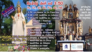 LIVE  350 svFaustína 400 ranný ruženec so SDZR 530 sv ruženec [upl. by Persas678]