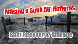 58 Hatteras Sunk at the Dock After Hurricane Milton and a Tornado Wrecked IT  Salvage amp Recovery [upl. by Walcott]