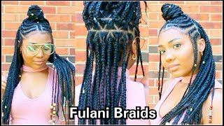 FULANI BRAIDS HAIR TUTORIAL [upl. by Yltnerb292]