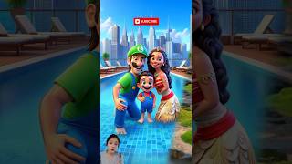 💚 Evolution of Luigi  Vacation With Moana 😍 Super Mario luigi moana moana2 supermario [upl. by Haelam]