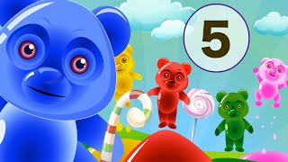 Five Little Gummy Bear Jumping on the bed  Nursery Rhymes and Kids Songs  Childrens Video [upl. by Amzaj]