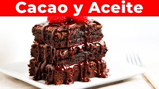 👩‍🍳 Receta de Brownie con Cacao y Aceite Facil y Rapida [upl. by Ziza]