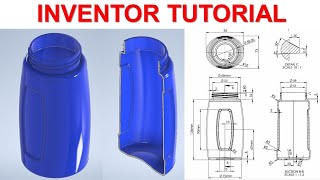 Inventor 2022 Tutorial 233  How to Surface Design Bottle [upl. by Amandy]