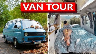 €4000 VAN TOUR  VW T3 Converted To Tiny Home for Full Time VAN LIFE DIY BUILD vantour vanlife [upl. by Georgeta]