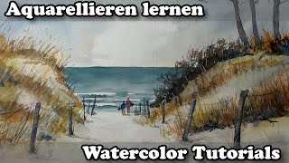 Aquarell Dünenlandschaft an der Ostsee [upl. by Millwater]