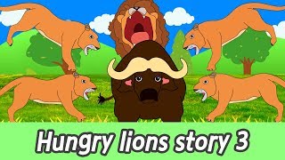 EN Hungry lions story 3 animals names for kids kids english cartoonㅣCoCosToy [upl. by Akienom929]