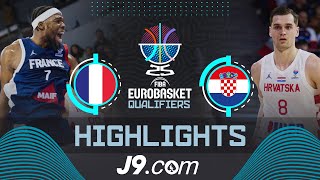 France 🇫🇷 vs Croatia 🇭🇷  J9 Highlights  FIBA EuroBasket 2025 Qualifiers [upl. by Adnarom]