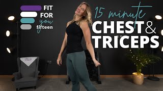 15 Minute Chest amp Tricep Workout with Dumbbells  Fit for YOU fifteen [upl. by Eiryt]