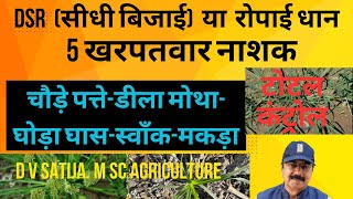 DSR weed control  सीधी व रोपाई धान में खरपतवार नाशक दवा  nominee gold  almix saathi rice star [upl. by Stoughton]