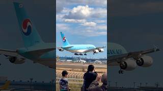 Korean Air A380 flies to Narita [upl. by Rabaj978]