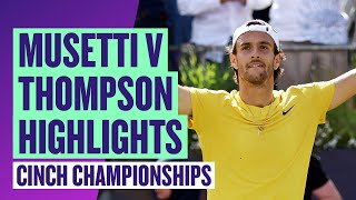 Through to the Final  Highlights  Lorenzo Musetti v Jordan Thompson  cinch Championships 2024 [upl. by Latihs]