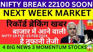 1923 FEB 2024 NEXT WEEK MARKET TREND💥DOW NEW HIGH amp FOMC MEET💥3 BIG NEWS 22600 MOMENTM nifty [upl. by Hollinger467]