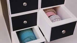 Tuto commode tiroir de rangement Washi tape [upl. by Etnovahs]