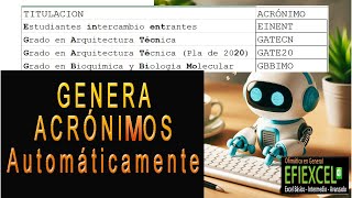 Generador de acrónimos automáticos desde Excel [upl. by Mchail]