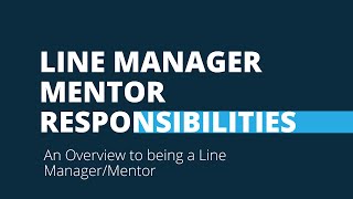 Line Manager Responsibilities  Essential Guide to Mentoring Apprentices [upl. by Manson]