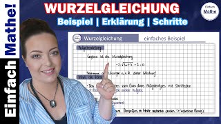 Wurzelgleichung lösen  einfaches Beispiel by einfach mathe [upl. by Tnek]