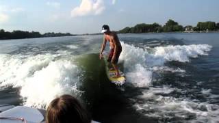 Surf derrière un bâteau à St Jean sur Richelieu [upl. by Nadnerb]