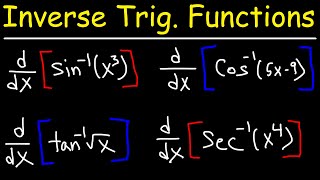 Derivatives of Inverse Trigonometric Functions [upl. by Diana]