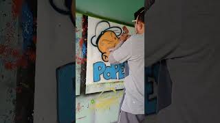 AEROGRAFIA PASSO A PASSO  POPEYEpassoapasso desenhoinfantil aerografia popeye [upl. by Donahoe]