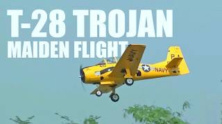 T28 Trojan Homemade RC Plane  Maiden Flight [upl. by Eked]