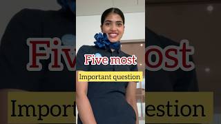 Five most important Questions✈️😊 cabincrew indigoairlines airhostess interview questions tips [upl. by Gadmann]