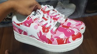 A Bathing Ape Bapesta Pink ABC Camo Review [upl. by Cannice706]