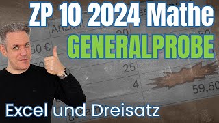 ZP 10 Mathe 2024 MSA Generalprobe Excel und Dreisatz korrigiert [upl. by Descombes]