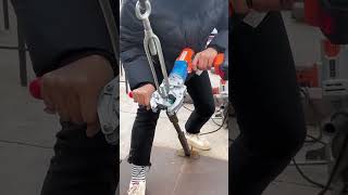 Tensioning process of steel wire nuts with an electric two way wrench [upl. by Oyek]