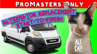 Ram Promaster Alternator Replacement Start to Finish Includes UPGRADE DIY Promasters Only [upl. by Ecinrahs]