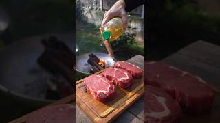 🔥 Ribeyes auf dem Schwenkgrill derFeuerschale ALLROUND zubereitet 🔥🦊•outdoorcooking [upl. by Samira]