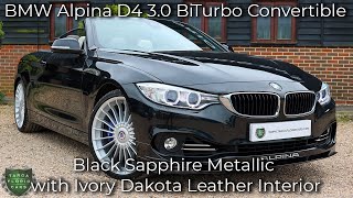 BMW Alpina D4 30 BiTurbo Convertible registered June 2015 15 in Black Sapphire Metallic [upl. by Debera464]