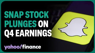 Snap stock plunges after missing on revenue and slower user growth [upl. by Enninaej848]