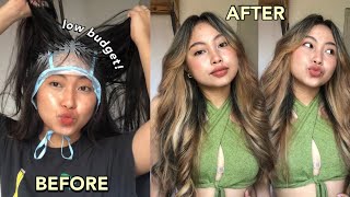 DIY HAIR HIGHLIGHTS AT HOME low budget  Philippines [upl. by Ikir]