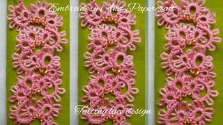 Tatting lace design tutorial for beginnersThe art of lace makingBeautiful floral lace making 420 [upl. by Ailaht]