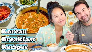 Delicious Korean Breakfast  Doenjang Jjigae Fried Eggs Everything Sauce Yangnyumjang amp More [upl. by Jabon]