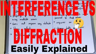 Interference vs DiffractionDifference between interference and diffractionInterference diffraction [upl. by Hindu28]