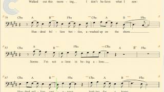 Cello  Message in a Bottle  The Police  Sheet Music Chords amp Vocals [upl. by Enneicul978]