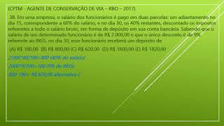 Concurso CPTM Banca RBO 2017 Agente de conservação de via questão 38 [upl. by Nirrat420]