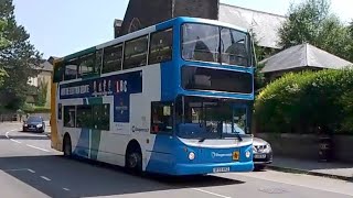 Stagecoach South Wales Trident 18007 passing Pontypool Town Hall 26624 [upl. by Wightman]