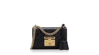 Gucci Guccissima Padlock Small Shoulder Bag Black [upl. by Hafital]