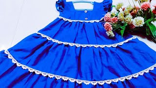 🌸🌸Beautiful And Very Easy Square Neck Baby Frock Cutting And Stitching  Baby Dress Design [upl. by Maegan]