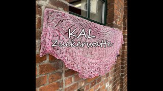 KAL Stricken handgefärbt Lacetuch Zuckerwatte [upl. by Roderica]