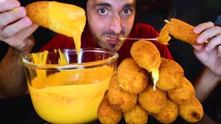 CHEESE SAUCE  MOZZARELLA CORN DOGS  ASMR MUKBANG NO TALKING   NOMNOMSAMMIEBOY [upl. by Yarised]