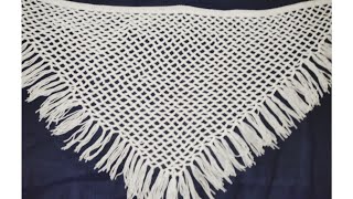 Crochet  easy mesh shawl  crochet triangle shawl  crochet chain shawl [upl. by Erastes]