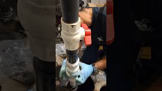 Installing new sump pumps for gray clear ground water reservoir tank 14 plumbing plumber [upl. by Kaliope]